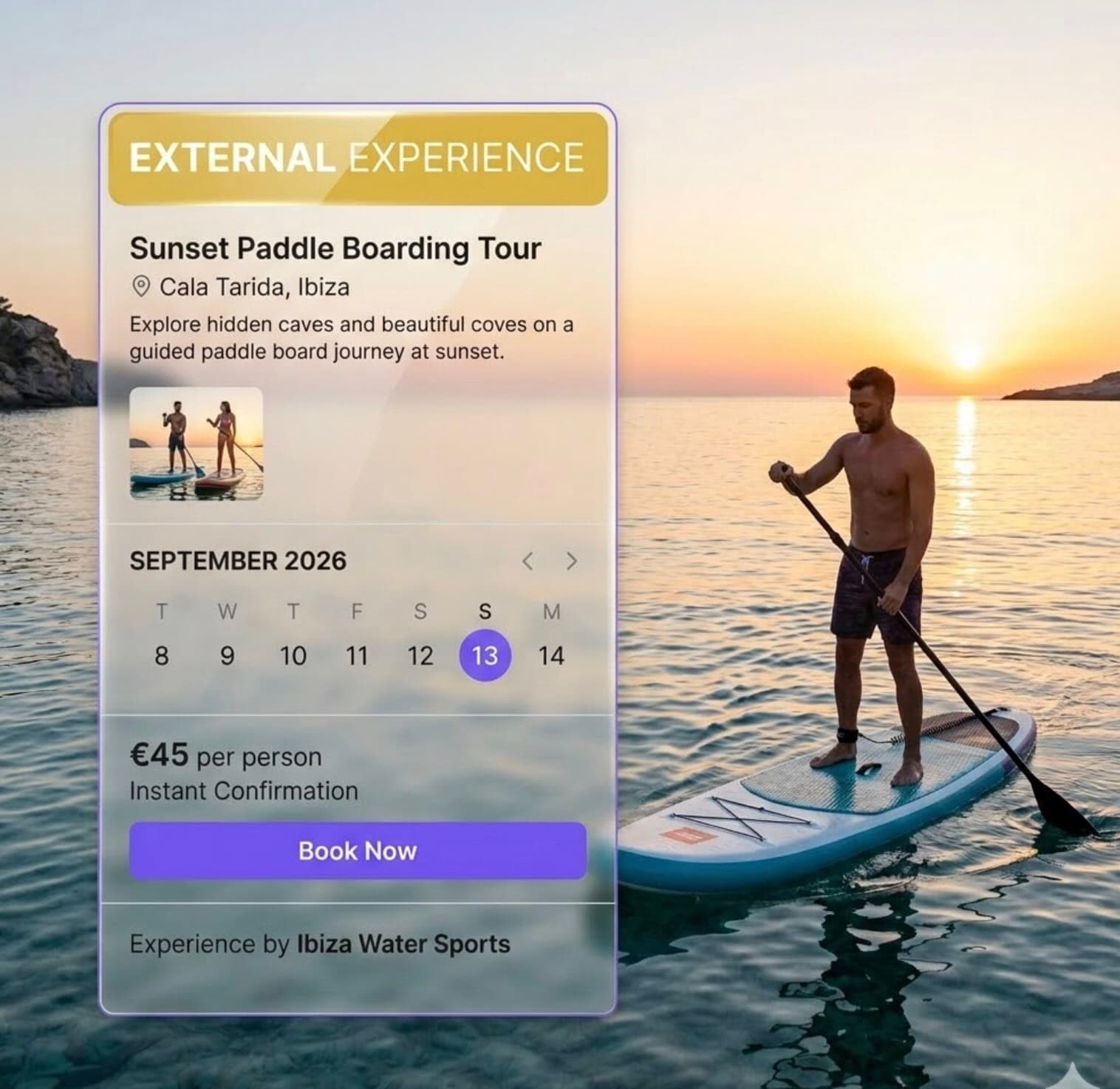 Guest browsing daily activities schedule from hotel room