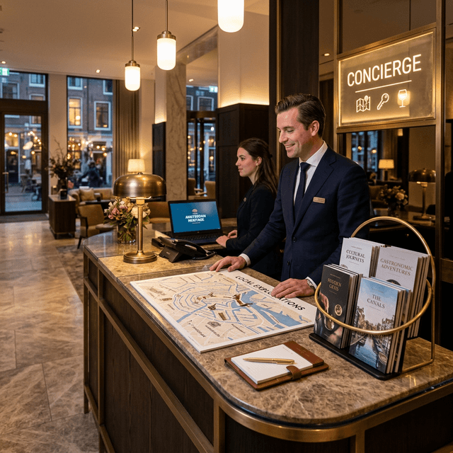 Map or connection concept showing the hotel as a hub